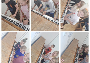 Dzieci graja na pianinie