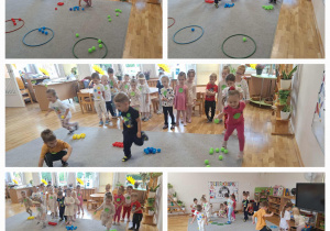 Klasyfikowanie kolorowych piłeczek - mini zawody.
