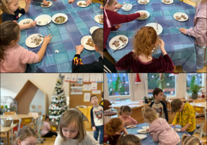 Gotowe pierniczki ozdabiamy lukrem i posypką.