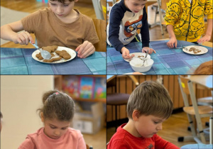 Gotowe pierniczki ozdabiamy lukrem i posypką.